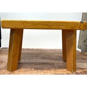 Handcrafted Wooden Step Stool With Humorous Inspirational Poem Decor